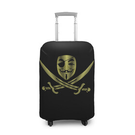 Чехол для чемодана 3D с принтом Анонимус Пират в Кировске, 86% полиэфир, 14% спандекс | двустороннее нанесение принта, прорези для ручек и колес | anonymous | v   значит вендетта | анонимус | анонимусы | вендетта | гай фокс | гая фокса | женскую | купить | маска | маска v | мужскую | пират | пирата | с анонимусом | с маской | с пиратом | хакер | хактивизм