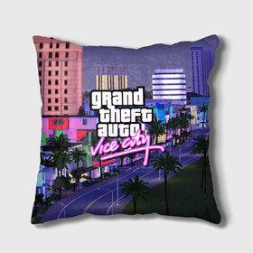 Подушка 3D с принтом Grand Theft Auto Vice City в Кировске, наволочка – 100% полиэстер, наполнитель – холлофайбер (легкий наполнитель, не вызывает аллергию). | состоит из подушки и наволочки. Наволочка на молнии, легко снимается для стирки | grand theft auto 2 | grand theft auto 3 | grand theft auto v | grand theft auto: san andreas | grand theft auto: vice city | gta 1 | gta 2 | gta 3 | gta 4 | gta 5 | gta online | gta v | город | игры