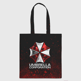 Шоппер 3D с принтом UMBRELLA CORP в Кировске, 100% полиэстер | Плотность: 200 г/м2; Размер: 34×35 см; Высота лямок: 30 см | ada wong | biohazard | leon | nemesis | project resistance | raccoon city | re2 | resident evil 2 | rpd | stars | umbrella | ада вонг | амбрелла | немесис | ужасы