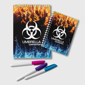 Блокнот с принтом UMBRELLA CORPORATION в Кировске, 100% бумага | 48 листов, плотность листов — 60 г/м2, плотность картонной обложки — 250 г/м2. Листы скреплены удобной пружинной спиралью. Цвет линий — светло-серый
 | biohazard | biohazard 7 | crocodile | fang | game | hand | monster | new umbrella | resident evil | resident evil 7 | umbrella | umbrella corp | umbrella corporation | zombie | обитель