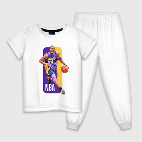 Детская пижама хлопок с принтом NBA (Kobe Bryant) в Кировске, 100% хлопок |  брюки и футболка прямого кроя, без карманов, на брюках мягкая резинка на поясе и по низу штанин
 | Тематика изображения на принте: 08 | 24 | 8 | angeles | basketball | bryant | gigi | goat | kobe | lakers | legend | logo | los | mamba | nba | rip | sport | баскетбол | брайант | коби | легенда | мамба | спорт