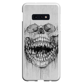 Чехол для Samsung S10E с принтом Dentist skull в Кировске, Силикон | Область печати: задняя сторона чехла, без боковых панелей | blood | dentist | skull | teeth | губы | дантист | день стоматолога | зубной | зубы | кровь | подарок | стоматолог | череп