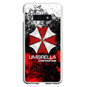 Чехол для Samsung S10E с принтом UMBRELLA CORP в Кировске, Силикон | Область печати: задняя сторона чехла, без боковых панелей | biohazard | biohazard 7 | crocodile | fang | game | hand | monster | new umbrella | resident evil | resident evil 7 | umbrella | umbrella corp | umbrella corporation | zombie | обитель