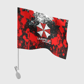 Флаг для автомобиля с принтом UMBRELLA CORP в Кировске, 100% полиэстер | Размер: 30*21 см | biohazard | biohazard 7 | crocodile | fang | game | hand | monster | new umbrella | resident evil | resident evil 7 | umbrella | umbrella corp | umbrella corporation | zombie | обитель