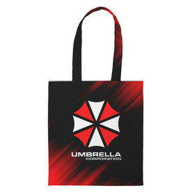 Шоппер 3D с принтом Umbrella Corporation в Кировске, 100% полиэстер | Плотность: 200 г/м2; Размер: 34×35 см; Высота лямок: 30 см | corp | corporation | resident evil | umbrella | umbrella corporation | зомби апокалипсис | зонт | игра