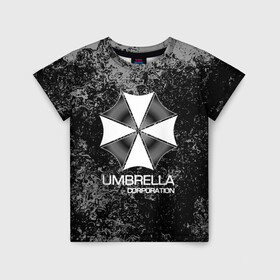 Детская футболка 3D с принтом UMBRELLA CORP в Кировске, 100% гипоаллергенный полиэфир | прямой крой, круглый вырез горловины, длина до линии бедер, чуть спущенное плечо, ткань немного тянется | Тематика изображения на принте: biohazard | biohazard 7 | crocodile | fang | game | hand | monster | new umbrella | resident evil | resident evil 7 | umbrella | umbrella corp | umbrella corporation | zombie | обитель