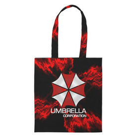 Шоппер 3D с принтом UMBRELLA CORP в Кировске, 100% полиэстер | Плотность: 200 г/м2; Размер: 34×35 см; Высота лямок: 30 см | biohazard | biohazard 7 | crocodile | fang | game | hand | monster | new umbrella | resident evil | resident evil 7 | umbrella | umbrella corp | umbrella corporation | zombie | обитель