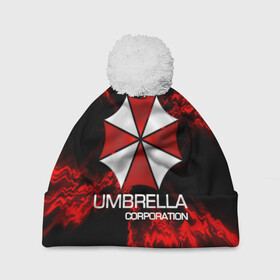 Шапка 3D c помпоном с принтом UMBRELLA CORP в Кировске, 100% полиэстер | универсальный размер, печать по всей поверхности изделия | biohazard | biohazard 7 | crocodile | fang | game | hand | monster | new umbrella | resident evil | resident evil 7 | umbrella | umbrella corp | umbrella corporation | zombie | обитель