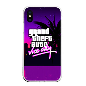 Чехол для iPhone XS Max матовый с принтом GTAVICE CITY в Кировске, Силикон | Область печати: задняя сторона чехла, без боковых панелей | grand theft auto 2 | grand theft auto 3 | grand theft auto v | grand theft auto: san andreas | grand theft auto: vice city | gta 1 | gta 2 | gta 3 | gta 4 | gta 5 | gta online | gta v | город | игры