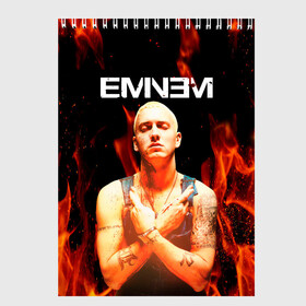 Скетчбук с принтом EMINEM в Кировске, 100% бумага
 | 48 листов, плотность листов — 100 г/м2, плотность картонной обложки — 250 г/м2. Листы скреплены сверху удобной пружинной спиралью | Тематика изображения на принте: eminem | marshall bruce mathers | rap | зарубежный реп | маршалл брюс мэтерс | музыка | реп | рэпер | эминем