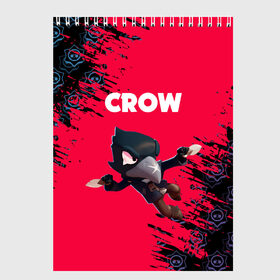 Скетчбук с принтом BRAWL STARS CROW в Кировске, 100% бумага
 | 48 листов, плотность листов — 100 г/м2, плотность картонной обложки — 250 г/м2. Листы скреплены сверху удобной пружинной спиралью | bea | bibi | brawl stars | colt | crow | el brown | leon | leon shark | max | nita | sally leon | shark | акула | беа | берли | биби | бравл старс | браун | ворон | кольт | леон | леон акула | макс | нита | шелли