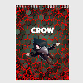 Скетчбук с принтом BRAWL STARS CROW в Кировске, 100% бумага
 | 48 листов, плотность листов — 100 г/м2, плотность картонной обложки — 250 г/м2. Листы скреплены сверху удобной пружинной спиралью | bea | bibi | brawl stars | colt | crow | el brown | leon | leon shark | max | nita | sally leon | shark | акула | беа | берли | биби | бравл старс | браун | ворон | кольт | леон | леон акула | макс | нита | шелли