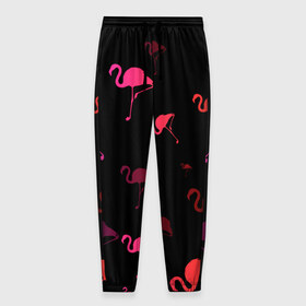 Мужские брюки 3D с принтом Фламинго в Кировске, 100% полиэстер | манжеты по низу, эластичный пояс регулируется шнурком, по бокам два кармана без застежек, внутренняя часть кармана из мелкой сетки | минимализм | прикольные картинки | прикольные надписи | розовый фламинго | фламинго