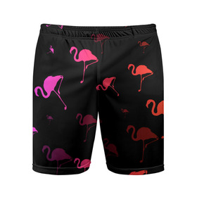 Мужские шорты спортивные с принтом Фламинго в Кировске,  |  | минимализм | прикольные картинки | прикольные надписи | розовый фламинго | фламинго