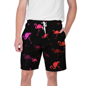 Мужские шорты 3D с принтом Фламинго в Кировске,  полиэстер 100% | прямой крой, два кармана без застежек по бокам. Мягкая трикотажная резинка на поясе, внутри которой широкие завязки. Длина чуть выше колен | минимализм | прикольные картинки | прикольные надписи | розовый фламинго | фламинго