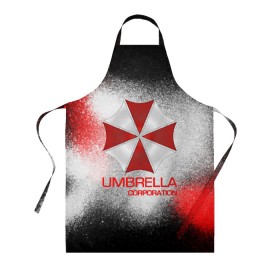 Фартук 3D с принтом UMBRELLA CORP в Кировске, 100% полиэстер | общий размер — 65 х 85 см, ширина нагрудника — 26 см, горловина — 53 см, длина завязок — 54 см, общий обхват в поясе — 173 см. Принт на завязках и на горловине наносится с двух сторон, на основной части фартука — только с внешней стороны | biohazard | biohazard 7 | crocodile | fang | game | hand | monster | new umbrella | resident evil | resident evil 7 | umbrella | umbrella corp | umbrella corporation | zombie | обитель