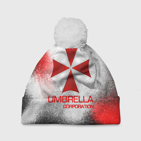 Шапка 3D c помпоном с принтом UMBRELLA CORP в Кировске, 100% полиэстер | универсальный размер, печать по всей поверхности изделия | biohazard | biohazard 7 | crocodile | fang | game | hand | monster | new umbrella | resident evil | resident evil 7 | umbrella | umbrella corp | umbrella corporation | zombie | обитель