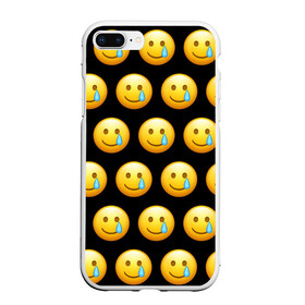 Чехол для iPhone 7Plus/8 Plus матовый с принтом New Emoji в Кировске, Силикон | Область печати: задняя сторона чехла, без боковых панелей | crying | emoji | smile | smiling face with tear | tear | плачущий | слеза | смайлик | улыбка | эмодзи