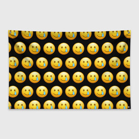 Флаг-баннер с принтом New Emoji в Кировске, 100% полиэстер | размер 67 х 109 см, плотность ткани — 95 г/м2; по краям флага есть четыре люверса для крепления | crying | emoji | smile | smiling face with tear | tear | плачущий | слеза | смайлик | улыбка | эмодзи