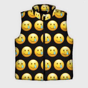 Мужской жилет утепленный 3D с принтом New Emoji в Кировске,  |  | crying | emoji | smile | smiling face with tear | tear | плачущий | слеза | смайлик | улыбка | эмодзи