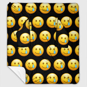 Плед с рукавами с принтом New Emoji в Кировске, 100% полиэстер | Закругленные углы, все края обработаны. Ткань не мнется и не растягивается. Размер 170*145 | crying | emoji | smile | smiling face with tear | tear | плачущий | слеза | смайлик | улыбка | эмодзи