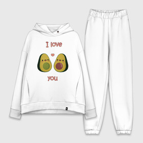 Женский костюм хлопок Oversize с принтом AVOCADO LOVE в Кировске,  |  | avokado | авокадо