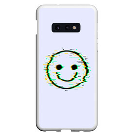 Чехол для Samsung S10E с принтом Smile в Кировске, Силикон | Область печати: задняя сторона чехла, без боковых панелей | Тематика изображения на принте: art | ball | glitch | meme | smile | арт | глитч | интернет | мем | позитив | смайл | смайлик | смех | улыбка | юмор