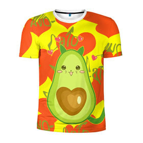 Мужская футболка 3D спортивная с принтом авокадо в Кировске, 100% полиэстер с улучшенными характеристиками | приталенный силуэт, круглая горловина, широкие плечи, сужается к линии бедра | avocado | cat | cats | funny | авокадо | зеленый авокадо | кот