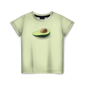 Детская футболка 3D с принтом Авокадо в Кировске, 100% гипоаллергенный полиэфир | прямой крой, круглый вырез горловины, длина до линии бедер, чуть спущенное плечо, ткань немного тянется | Тематика изображения на принте: авокадо | веган | еда блогеров | мемы | минимализм | прикольные картинки | прикольные надписи | растение | фрукт