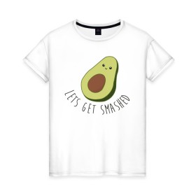 Женская футболка хлопок с принтом Авокадо в Кировске, 100% хлопок | прямой крой, круглый вырез горловины, длина до линии бедер, слегка спущенное плечо | авокадо | мемы | минимализм | прикольные картинки | прикольные надписи | растение | фрукт