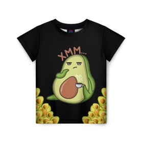 Детская футболка 3D с принтом Авокадо в Кировске, 100% гипоаллергенный полиэфир | прямой крой, круглый вырез горловины, длина до линии бедер, чуть спущенное плечо, ткань немного тянется | авокадо | веган | еда блогеров | мемы | минимализм | прикольные картинки | прикольные надписи | растение | смешное авокадо | фрукт