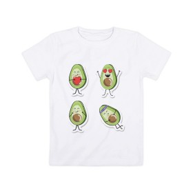 Детская футболка хлопок с принтом Авокадо в Кировске, 100% хлопок | круглый вырез горловины, полуприлегающий силуэт, длина до линии бедер | авокадо | веган | еда блогеров | мемы | минимализм | прикольные картинки | прикольные надписи | растение | смешное авокадо | фрукт