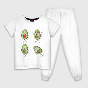 Детская пижама хлопок с принтом Авокадо в Кировске, 100% хлопок |  брюки и футболка прямого кроя, без карманов, на брюках мягкая резинка на поясе и по низу штанин
 | Тематика изображения на принте: авокадо | веган | еда блогеров | мемы | минимализм | прикольные картинки | прикольные надписи | растение | смешное авокадо | фрукт