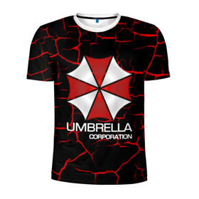 Мужская футболка 3D спортивная с принтом UMBRELLA CORP в Кировске, 100% полиэстер с улучшенными характеристиками | приталенный силуэт, круглая горловина, широкие плечи, сужается к линии бедра | biohazard | biohazard 7 | crocodile | fang | game | hand | monster | new umbrella | resident evil | resident evil 7 | umbrella | umbrella corp | umbrella corporation | zombie | обитель