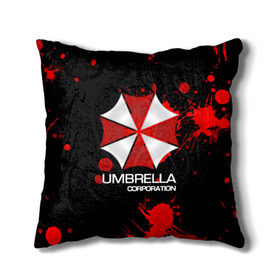 Подушка 3D с принтом UMBRELLA CORP в Кировске, наволочка – 100% полиэстер, наполнитель – холлофайбер (легкий наполнитель, не вызывает аллергию). | состоит из подушки и наволочки. Наволочка на молнии, легко снимается для стирки | biohazard | biohazard 7 | crocodile | fang | game | hand | monster | new umbrella | resident evil | resident evil 7 | umbrella | umbrella corp | umbrella corporation | zombie | обитель