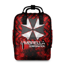 Женский рюкзак 3D с принтом UMBRELLA CORP в Кировске, 100% полиэстер | лямки с регулируемой длиной, сверху ручки, чтобы рюкзак нести как сумку. Основное отделение закрывается на молнию, как и внешний карман. Внутри два дополнительных кармана, один из которых закрывается на молнию. По бокам два дополнительных кармашка, куда поместится маленькая бутылочка
 | biohazard | biohazard 7 | crocodile | fang | game | hand | monster | new umbrella | resident evil | resident evil 7 | umbrella | umbrella corp | umbrella corporation | zombie | обитель