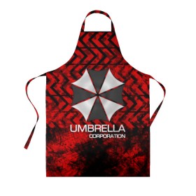 Фартук 3D с принтом UMBRELLA CORP в Кировске, 100% полиэстер | общий размер — 65 х 85 см, ширина нагрудника — 26 см, горловина — 53 см, длина завязок — 54 см, общий обхват в поясе — 173 см. Принт на завязках и на горловине наносится с двух сторон, на основной части фартука — только с внешней стороны | biohazard | biohazard 7 | crocodile | fang | game | hand | monster | new umbrella | resident evil | resident evil 7 | umbrella | umbrella corp | umbrella corporation | zombie | обитель