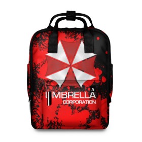 Женский рюкзак 3D с принтом UMBRELLA CORP в Кировске, 100% полиэстер | лямки с регулируемой длиной, сверху ручки, чтобы рюкзак нести как сумку. Основное отделение закрывается на молнию, как и внешний карман. Внутри два дополнительных кармана, один из которых закрывается на молнию. По бокам два дополнительных кармашка, куда поместится маленькая бутылочка
 | biohazard | biohazard 7 | crocodile | fang | game | hand | monster | new umbrella | resident evil | resident evil 7 | umbrella | umbrella corp | umbrella corporation | zombie | обитель