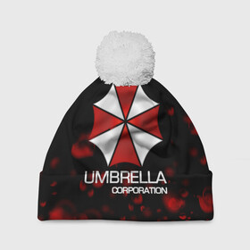 Шапка 3D c помпоном с принтом UMBRELLA CORP в Кировске, 100% полиэстер | универсальный размер, печать по всей поверхности изделия | biohazard | biohazard 7 | crocodile | fang | game | hand | monster | new umbrella | resident evil | resident evil 7 | umbrella | umbrella corp | umbrella corporation | zombie | обитель