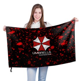 Флаг 3D с принтом UMBRELLA CORP в Кировске, 100% полиэстер | плотность ткани — 95 г/м2, размер — 67 х 109 см. Принт наносится с одной стороны | biohazard | biohazard 7 | crocodile | fang | game | hand | monster | new umbrella | resident evil | resident evil 7 | umbrella | umbrella corp | umbrella corporation | zombie | обитель