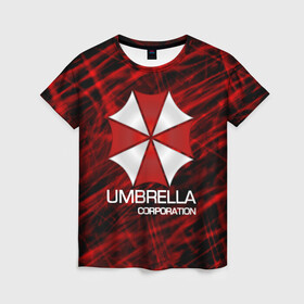 Женская футболка 3D с принтом UMBRELLA CORP в Кировске, 100% полиэфир ( синтетическое хлопкоподобное полотно) | прямой крой, круглый вырез горловины, длина до линии бедер | biohazard | biohazard 7 | crocodile | fang | game | hand | monster | new umbrella | resident evil | resident evil 7 | umbrella | umbrella corp | umbrella corporation | zombie | обитель