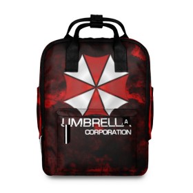 Женский рюкзак 3D с принтом UMBRELLA CORP в Кировске, 100% полиэстер | лямки с регулируемой длиной, сверху ручки, чтобы рюкзак нести как сумку. Основное отделение закрывается на молнию, как и внешний карман. Внутри два дополнительных кармана, один из которых закрывается на молнию. По бокам два дополнительных кармашка, куда поместится маленькая бутылочка
 | biohazard | biohazard 7 | crocodile | fang | game | hand | monster | new umbrella | resident evil | resident evil 7 | umbrella | umbrella corp | umbrella corporation | zombie | обитель