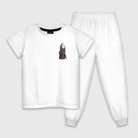 Детская пижама хлопок с принтом безликий в Кировске, 100% хлопок |  брюки и футболка прямого кроя, без карманов, на брюках мягкая резинка на поясе и по низу штанин
 | 