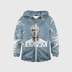 Детская ветровка 3D с принтом EMINEM. в Кировске, 100% полиэстер | подол и капюшон оформлены резинкой с фиксаторами, по бокам два кармана без застежек, один потайной карман на груди | Тематика изображения на принте: eminem | marshall bruce mathers | music to be murdered by | rap | американский рэпер | зарубежный реп | маршалл брюс мэтерс | музыка | реп | рэпер | эм | эминем