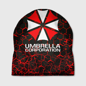 Шапка 3D с принтом UMBRELLA CORPORATION. в Кировске, 100% полиэстер | универсальный размер, печать по всей поверхности изделия | corp | corporation | resident evil | umbrella | umbrella corporation | зомби апокалипсис | зонт | игра