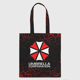 Шоппер 3D с принтом UMBRELLA CORPORATION. в Кировске, 100% полиэстер | Плотность: 200 г/м2; Размер: 34×35 см; Высота лямок: 30 см | corp | corporation | resident evil | umbrella | umbrella corporation | зомби апокалипсис | зонт | игра