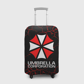 Чехол для чемодана 3D с принтом UMBRELLA CORPORATION. в Кировске, 86% полиэфир, 14% спандекс | двустороннее нанесение принта, прорези для ручек и колес | corp | corporation | resident evil | umbrella | umbrella corporation | зомби апокалипсис | зонт | игра