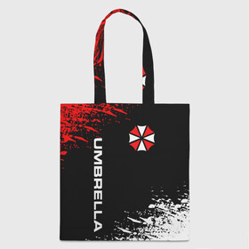 Шоппер 3D с принтом UMBRELLA CORPORATION.  в Кировске, 100% полиэстер | Плотность: 200 г/м2; Размер: 34×35 см; Высота лямок: 30 см | corp | corporation | resident evil | umbrella | umbrella corporation | зомби апокалипсис | зонт | игра