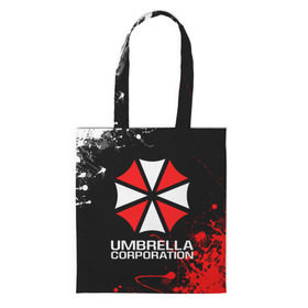 Шоппер 3D с принтом UMBRELLA CORPORATION. в Кировске, 100% полиэстер | Плотность: 200 г/м2; Размер: 34×35 см; Высота лямок: 30 см | corp | corporation | resident evil | umbrella | umbrella corporation | зомби апокалипсис | зонт | игра