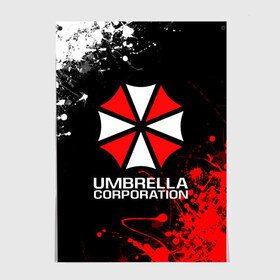 Постер с принтом UMBRELLA CORPORATION. в Кировске, 100% бумага
 | бумага, плотность 150 мг. Матовая, но за счет высокого коэффициента гладкости имеет небольшой блеск и дает на свету блики, но в отличии от глянцевой бумаги не покрыта лаком | corp | corporation | resident evil | umbrella | umbrella corporation | зомби апокалипсис | зонт | игра